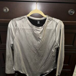 Silver Long Sleeve Bodysuit